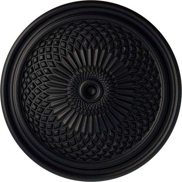 Ekena Millwork Trinity Ceiling Medallion (Fits Canopies up to 3"), Hand-Painted Steel Gray, 22"OD x 1 3/4"P CM22TNSGS - main